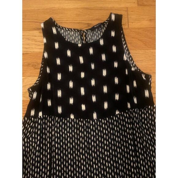 Madewell women's polka dot/striped sleeveless blouse with keyhole back sz small - Picture 3 of 7